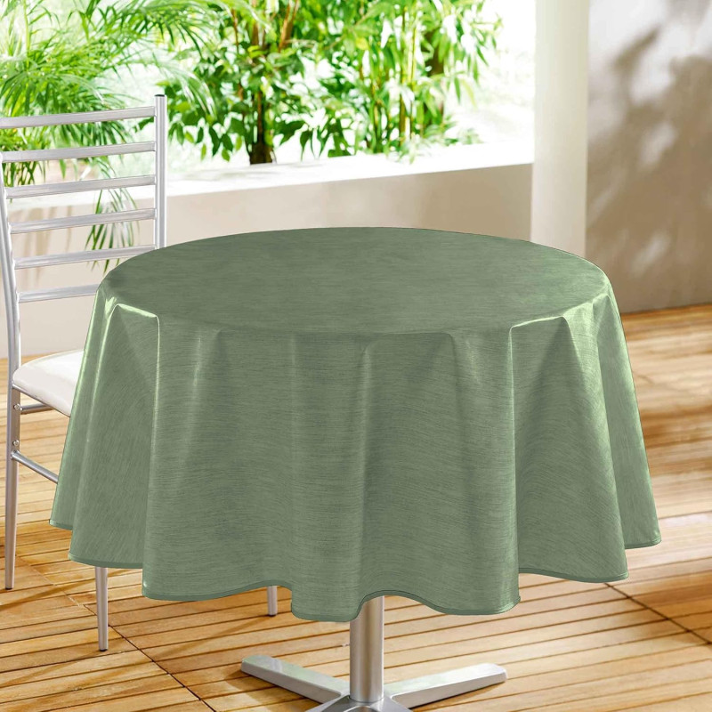 Nappe Ronde Diamètre 160 cm Declino Kaki - PVC Imprimé