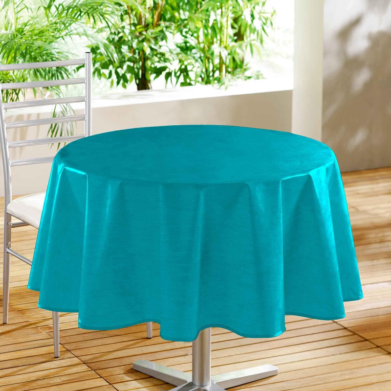 Nappe Ronde Diamètre 160 cm Declino Bleu - PVC Imprimé