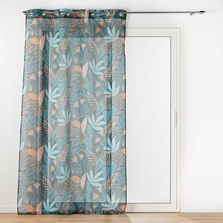 Voilage à œillets 140 x 240 cm Tilda Vert - Voile Sablé Imprimé