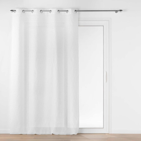 Voilage à œillets 140 x 240 cm Ophelia Blanc - Tissé Jacquard