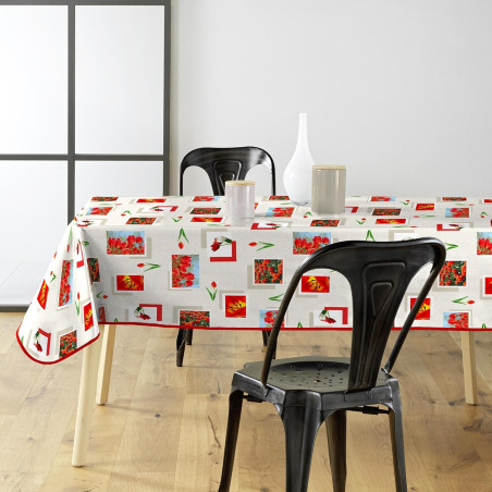 Nappe Rectangle 140 x 240 cm Tulipe - PVC Photoprint