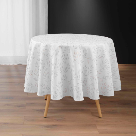 Nappe Ronde Diamètre 180 cm Lonigold - Polyester Imprimé Métallisé