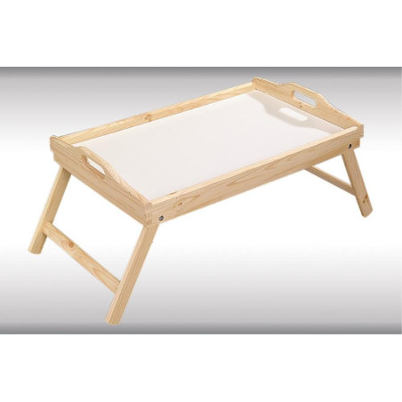 Plateau avec pieds pliants en bois - Beige - L 29 x H 14 cm