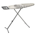 Table à repasser Saphir à motifs grande feuilles - L 140 x l 39 x H 90 cm - beige/gris