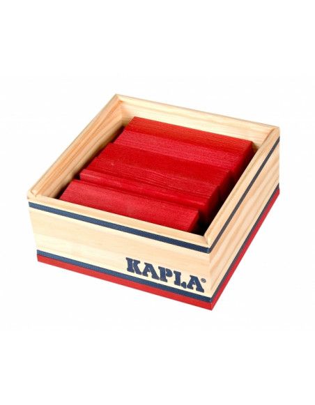 Kapla - Carré de 40 planchettes en bois rouge