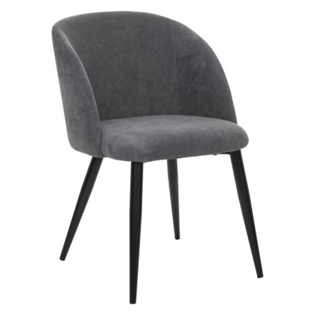 Chaise avec pieds en métal "Céleste" - Gris/Noir - L 54 x P 60 x H 80 cm
