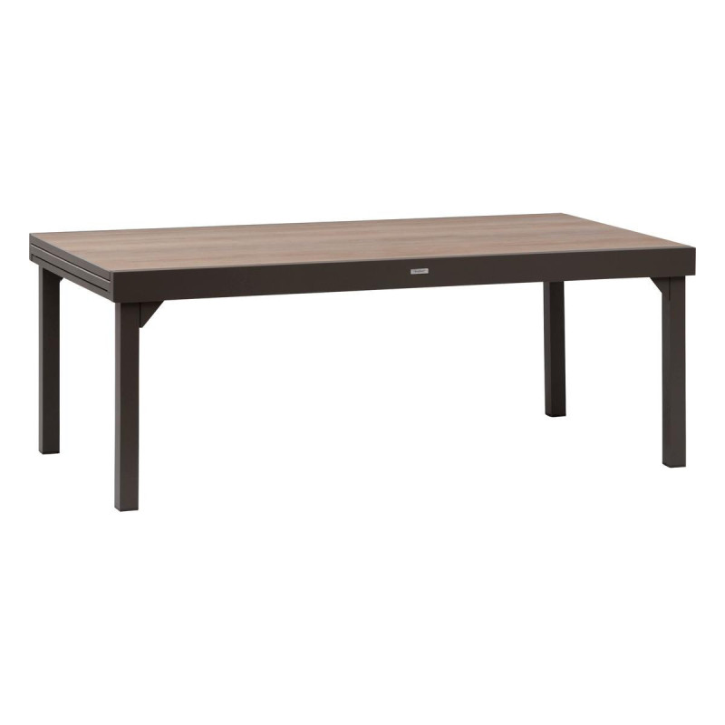 Table extensible 12 places Piazza - Marron - L 200 x P 100 x H 75,5 cm