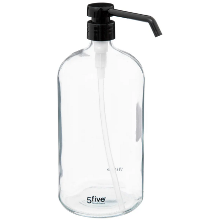 Distributeur de savon à pompe en verre - Transparent - 1 L