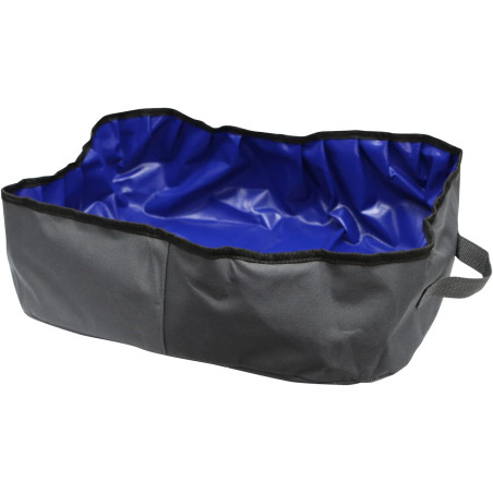 Bac à litière portable et pliable en PVC - Gris/Bleu - L 46 x l 35 x H 14 cm
