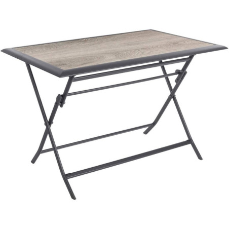 Table pliante d'extérieur Azua - Graphite - 110 x 71 cm - Gris Smoke
