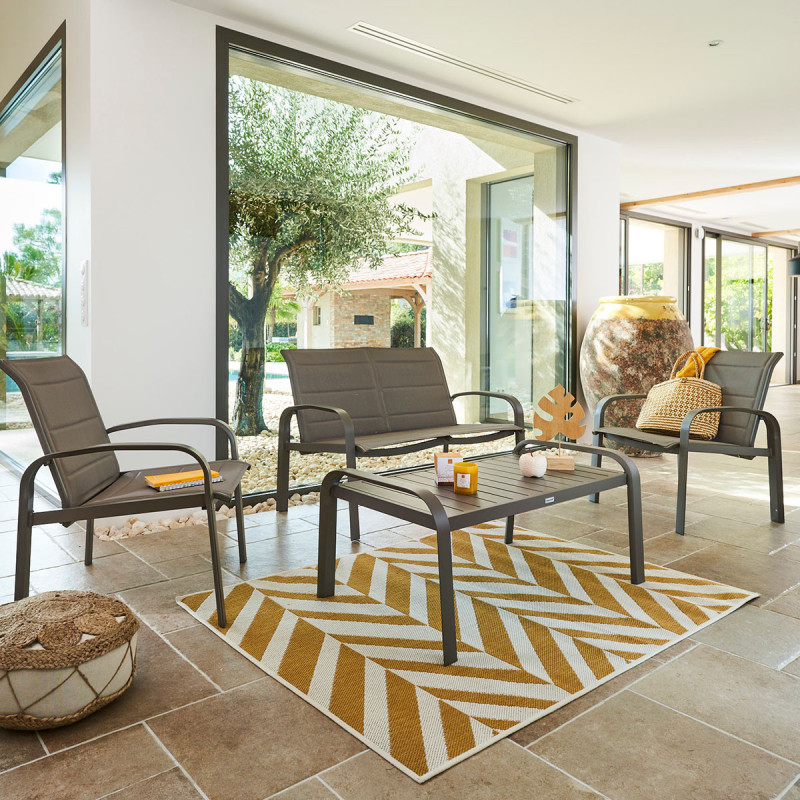 Salon de jardin Elyn - Gris Graphite - 4 places