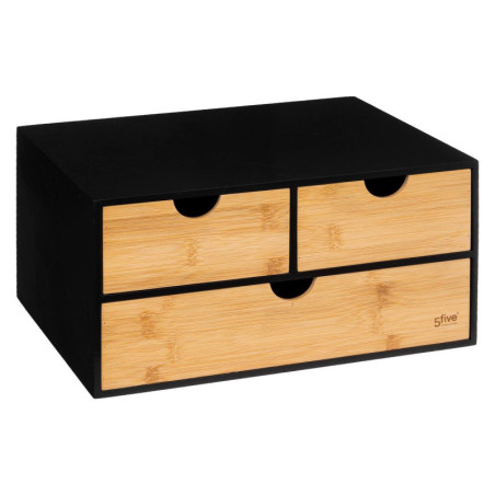 Tour de rangement bureau - Bava - 32,5 x 23,5 x 15 cm - Bambou