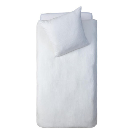 Parure de lit 140 x 200 cm - Gaze de coton - Blanc