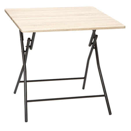 Table pliante 4 places effet bois - Beige - 80 x 80 x H 75 cm