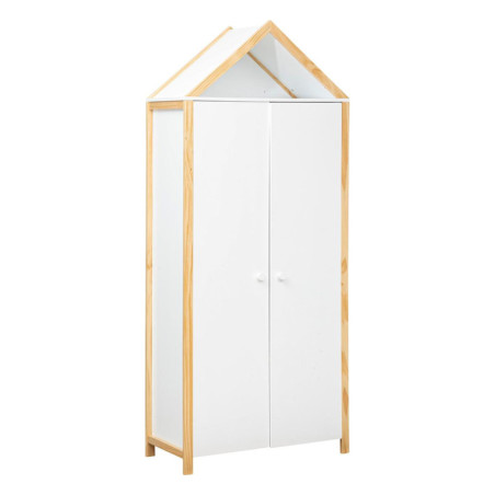 Armoire Kima en bois - Blanc - L 86 x P 41,2 x H 204,5 cm