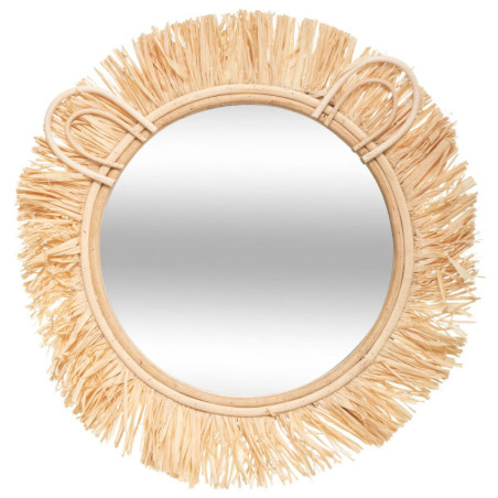 Miroir Safari en rotin - Beige - D 38 cm
