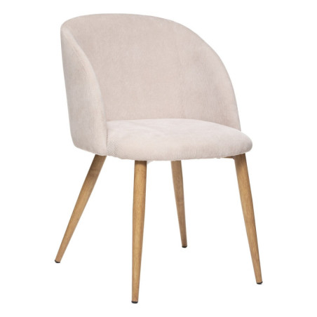 Chaise "Céleste" avec pieds imitation hêtre - Beige Lin - H 80 cm