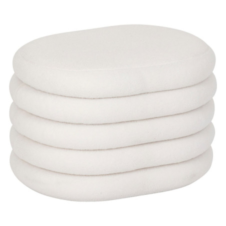 Pouf coffre à bouclette "Giula" - Blanc - L 59 x P 45 cm