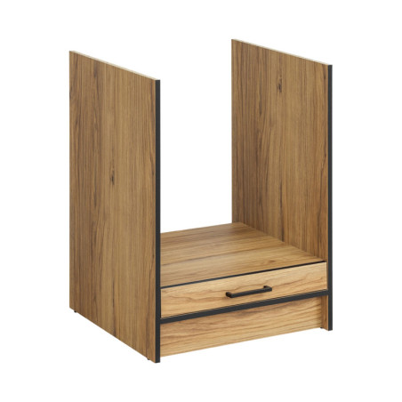 Meuble pour four encastrable "Carballo" - Naturel/Noir - L 60 x H 81 cm