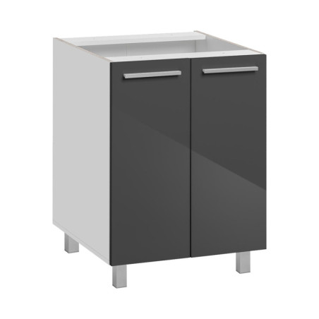 Meuble sous évier "Salma" - Gris graphite/Blanc - L 60 x H 81 cm