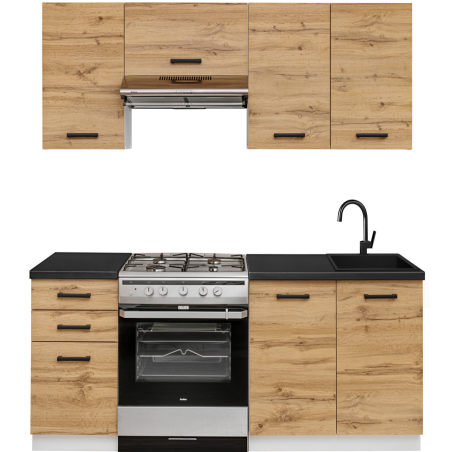 Ensemble de cuisine "Rita" - Bois/Blanc - L 180 x P 45 cm