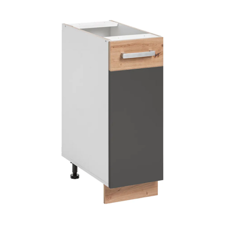 Placard bas de cuisine "Ava" - Gris graphite/Beige - L 30 x H 81 x 56 cm