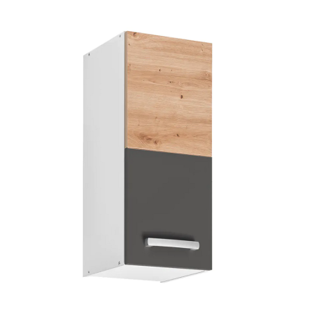 Placard haut de cuisine "Ava" - Gris graphite/Beige - L 30 x 72 x 30 cm
