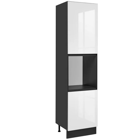 Colonne de cuisine "Dalia" - Blanc/Gris graphite - L 40 x H 242 x P 56 cm