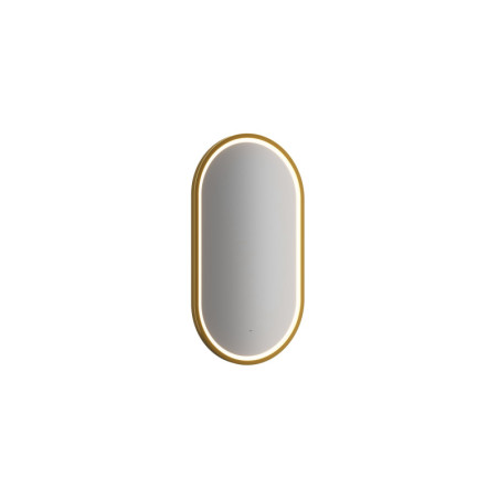 Miroir mural oval Led tactile - Cadre doré - L 90 cm x l 50 cm - Lustro Apollo 2