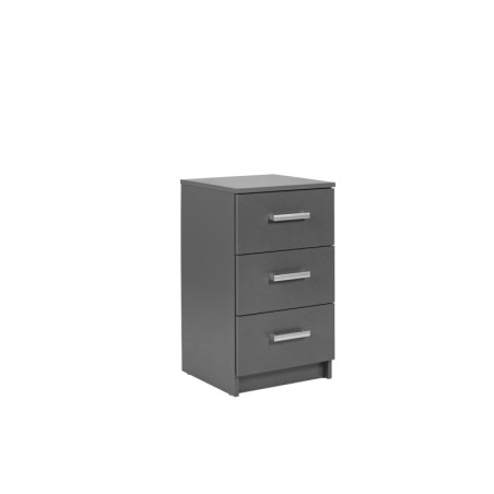 Rangement 3 tirois "Elenzio" - Gris - L 41,20 x P 40  x H 71 cm