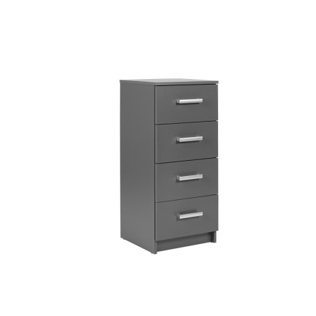 Rangement 4 tirois "Elenzio" - Gris - L 41,20 x P 40  x H 71 cm