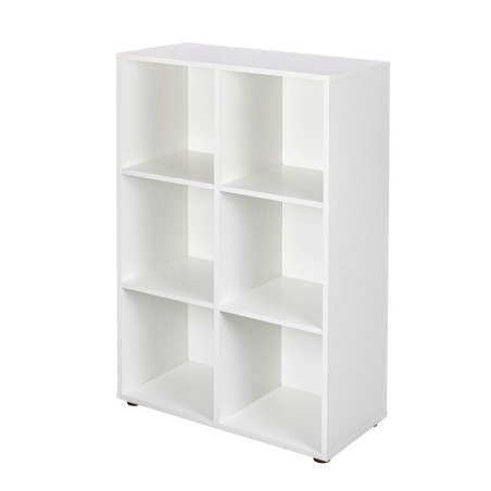 Bibliothèque 6 Compartiments "Nuoro" - Blanc - L 70  x l 33 x H 110 cm