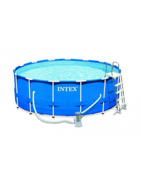 Kit piscine tubulaire ronde - Metal Frame - 4,57 m x 1,22 m - Intex