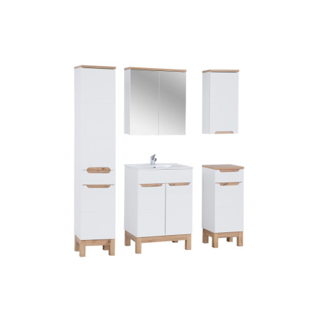 Ensemble complet de salle de bain avec meuble vasque 60 cm + 4 éléments - Cintra White
