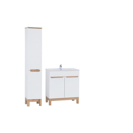 Ensemble meuble sous vasque à encastrer 80 cm + colonne - Cintra White