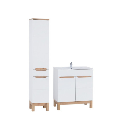 Meuble sous vasque à encastrer 80 cm + colonne - Cintra White