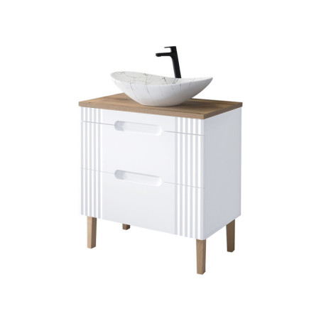 Meuble vasque à poser sur pieds 80 cm - Oceanie White