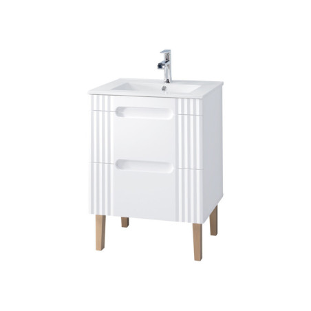 Meuble vasque à encastrer sur pieds 60 cm - Oceanie White