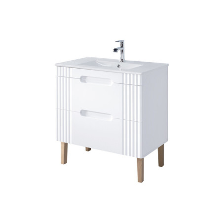 Meuble vasque à encastrer sur pieds 80 cm - Oceanie White