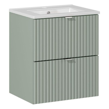 Meuble vasque à encastrer 50 cm - A tiroirs - Vert Roseau