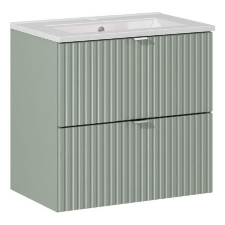 Meuble vasque à encastrer 60 cm - A tiroirs - Vert Roseau