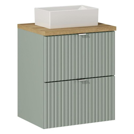 Meuble vasque à poser 50 cm - A tiroirs - Vert Roseau