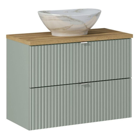 Meuble vasque à poser 80 cm - A tiroirs - Vert Roseau