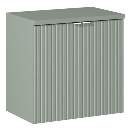 Set meuble sous vasque + plateau 60 cm - A portes - Vert Roseau