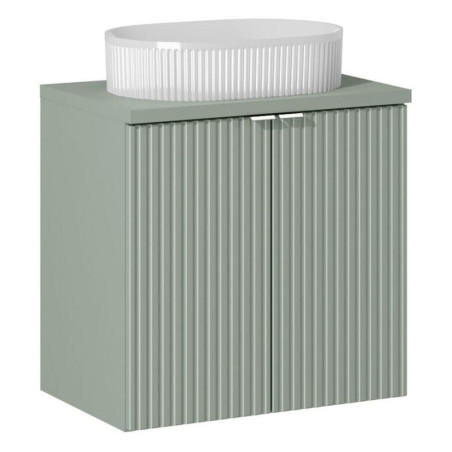 Set meuble vasque à poser 60 cm - A portes - Vert Roseau