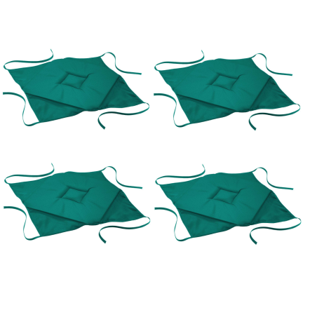 Lot de 4 galettes 4 Rabats 40 x 40 x 3 cm Essentiel Emeraude - Polyester