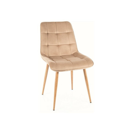 Chaise en velours "Chic D" - Velvet - Beige - l 50 x H 88 cm