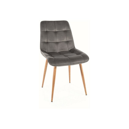 Chaise en velours "Chic D" - Velvet - Gris Foncé - l 50 x H 88 cm