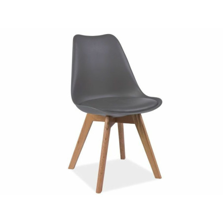 Chaise "Kris" - Gris/Marron - l 49 x H 83 cm