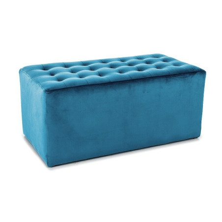 Pouf en velours "Lori 2" - Velvet - Bleu turquoise - l 76 x H 34 cm